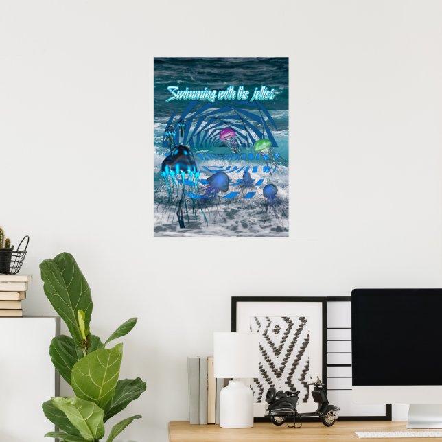 Affiche Nager avec les méduses (Bureau à domicile)