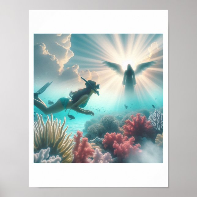 Affiche Nager avec un tuba au paradis (Devant)