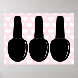 Affiche Nail Polish For Life Black Nail Polish Bottles Art