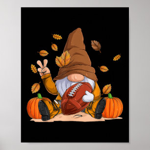 Affiche Nain de football Thanksgiving automne saison garço