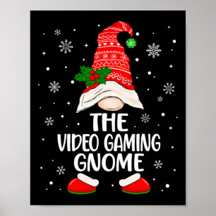 Affiche Nain de jeu vidéo drôle de Noël de famille assorti