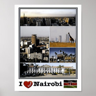 Affiche Nairobi - I love Mosaic - Kenya -