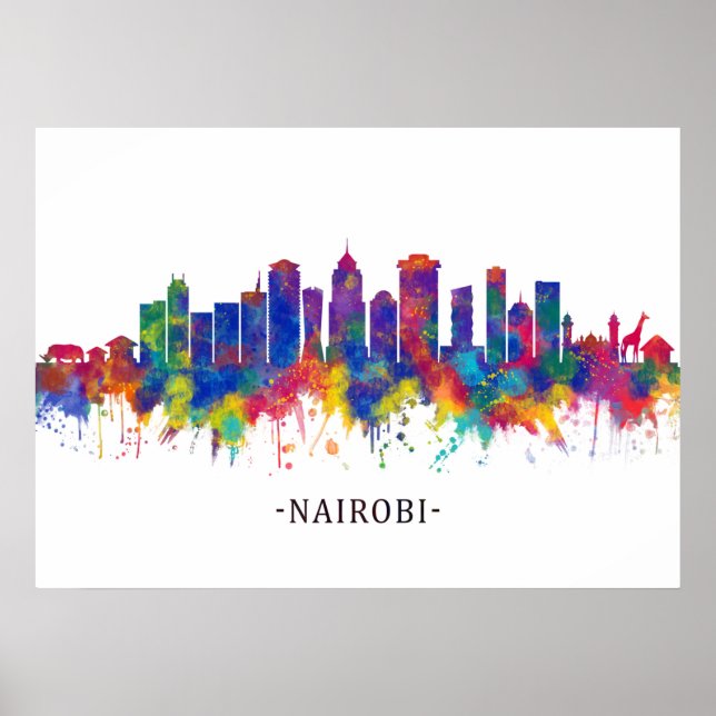 Affiche Nairobi Kenya Skyline (Devant)