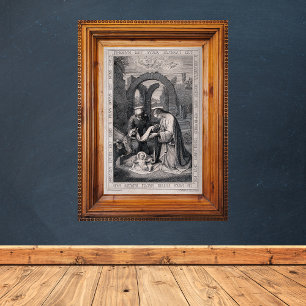 Affiche Naissance du Christ Christian Noël Scène de la Nat