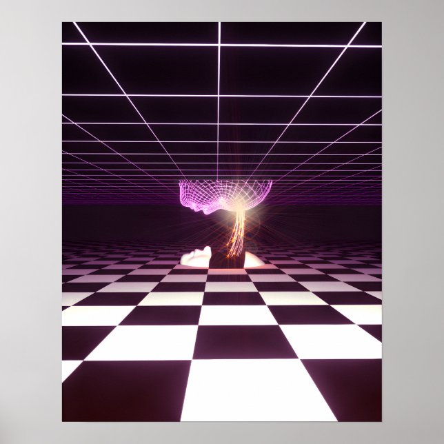 Affiche Naissance numérique [esthétique synthwave] (Devant)