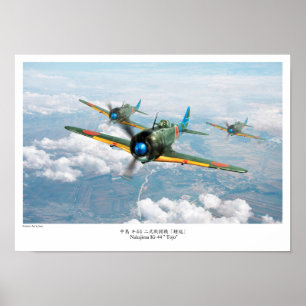 Affiche Nakajima Ki-44"Tojo" 中 島 キ44 二 式 闘 ""