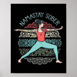 Affiche Namastay Sobre Pose de Yoga de Sobriedad Tatuajes