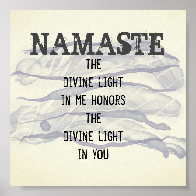 Affiche Namaste citation aquarelle abstraite conception gr (Devant)