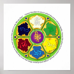 Affiche Namaste Mandala - vert