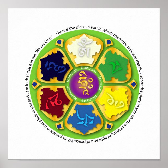 Affiche Namaste Mandala - vert (Devant)