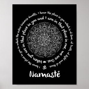 Affiche Namaste Nous sommes un dictons de méditation Manda