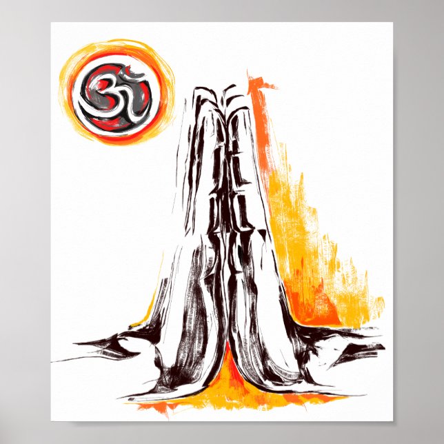 Affiche Namaste, posture pliée à la main (Devant)