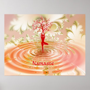 Affiche Namaste Quote Tree of Life Zen Yoga