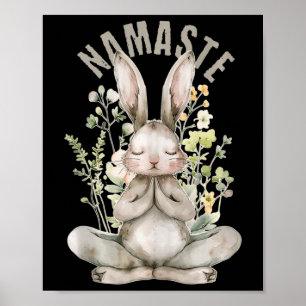 Affiche Namaste Rabbit de Pâques Zen Yoga Intérieur Paix S