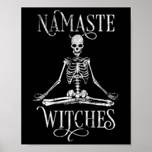 Affiche Namaste squelette de yoga Halloween en détresse po