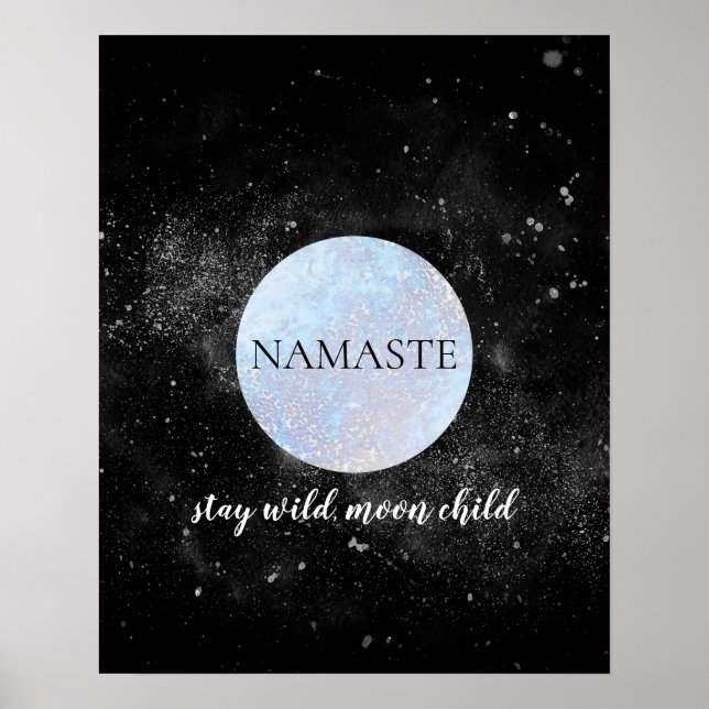 Affiche Namaste Stay Wild Moon Child Blue Full Moon Yoga (Devant)