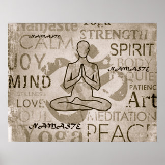 Affiche Namaste Yoga Lotus Charcoal Imprimer