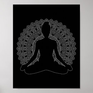 Affiche Namaste Yoga Mandalas Bonne Vibration Méditation M