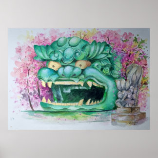 Affiche Namba Yasaka Shrine Osaka Aquarelle