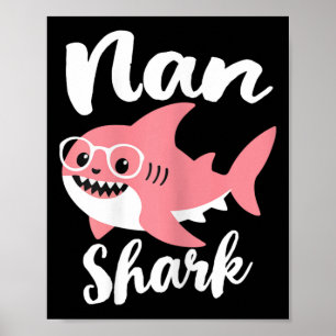 Affiche Nan Shark Fête des mères grand-mère drôle