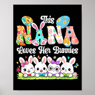 Affiche Nana aime les lapins de Pâques Groupe de lapins nœ