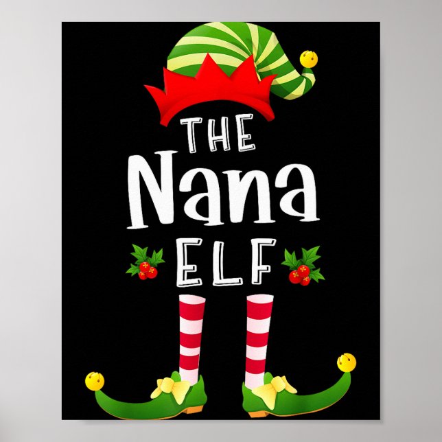 Affiche Nana Christmas Elf Matching Pajama X-mas Party  (Devant)