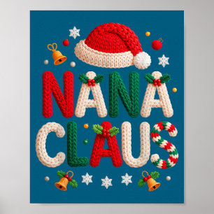 Affiche Nana Claus Conception Tricotée Grand-mère Pyjama F