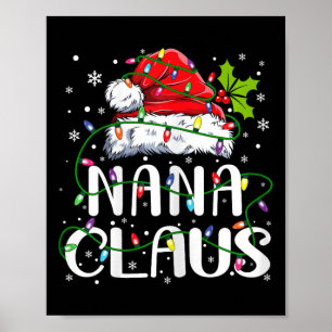 Affiche Nana Claus Noël Père Noël Famille jumelée chapeau 