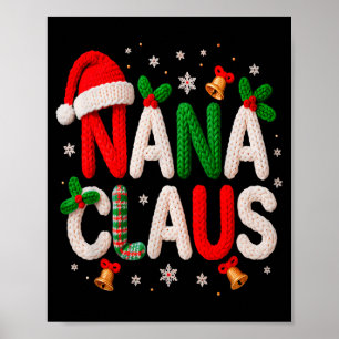 Affiche Nana Claus Père Noël Crochet & Amour de tricot