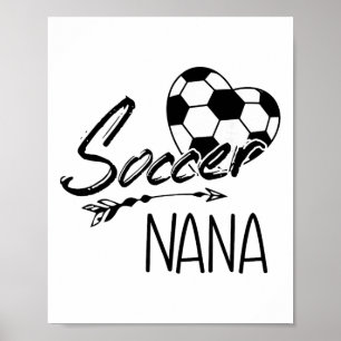 Affiche Nana de foot pour femmes Cadeau de grand-mère 
