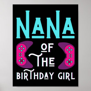 Affiche Nana de la fille d'anniversaire drôle joue au jeu