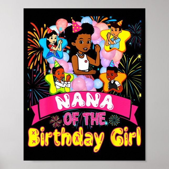 Affiche Nana de la fille d'anniversaire Gracie Poupées d'a (Devant)