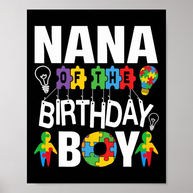 Affiche Nana De L'Anniversaire Garçon Autisme Grand-mère (Devant)