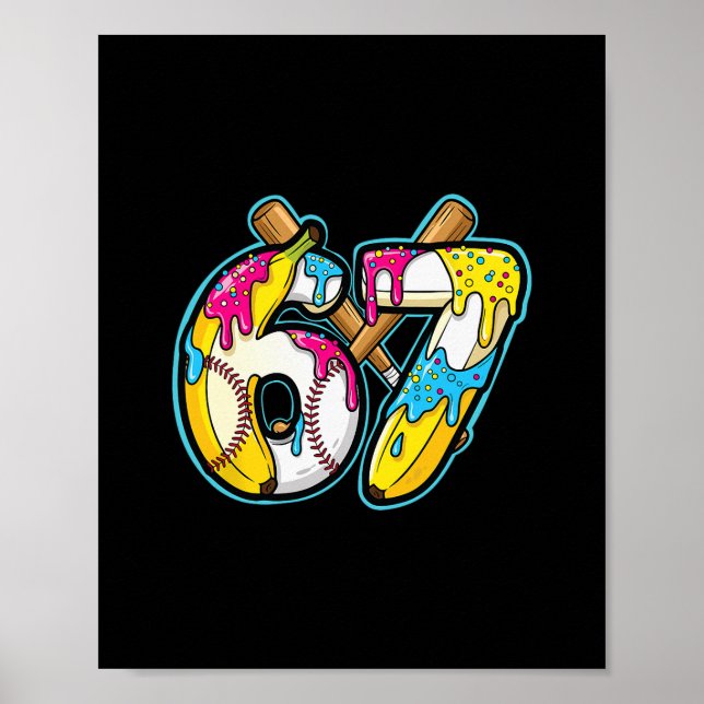 Affiche Nana drôle 67 Glace qui coule Mème Six Sept Généra (Devant)