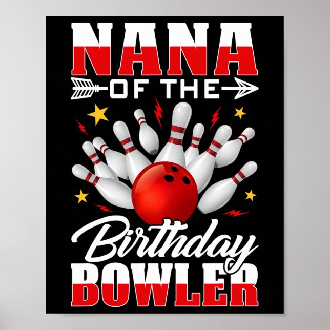 Affiche Nana Du Bowler Anniversaire Bowling Party Cel (Devant)