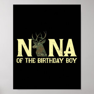 Affiche Nana du garçon d'anniversaire chasseur de cerf cam