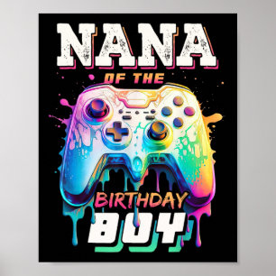 Affiche Nana du garçon d'anniversaire jeu vidéo de corresp