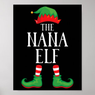Affiche Nana Elf Groupe de jumelage Xmas Funny Famille Noë