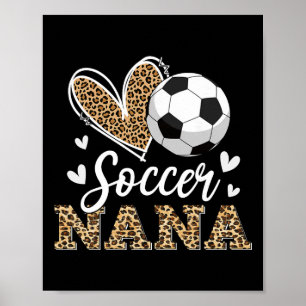 Affiche Nana footballeuse drôle léopard Nana joueuse de fo