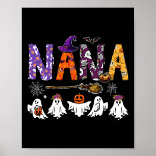 Affiche Nana Halloween Boo Ghost Horror Costume Famille Am