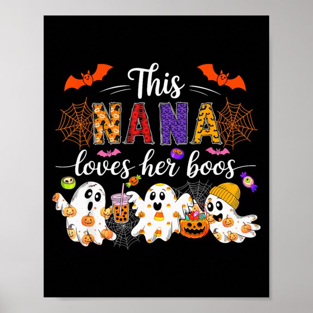 Affiche Nana Loves Her Boos Halloween Boos Lover Family Gr (Devant)