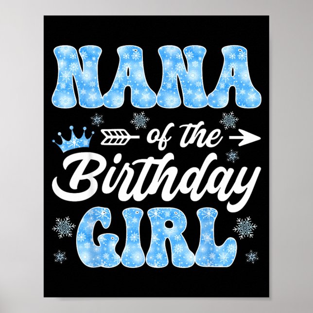 Affiche Nana Of The Birthday Girl Snowflakes Winter Christ (Devant)