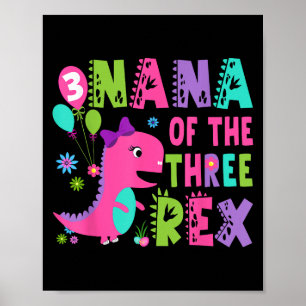 Affiche Nana Of The Three Rex Dinosaur T-rex 3e anniversai