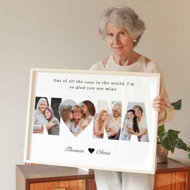 Affiche Nana Photo Collage Grandma Keepsake from Grandkids (Créateur téléchargé)