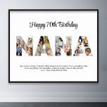 Affiche Nana Photo Collecte Lettre Cutout Grand-mère Anniv<br><div class="desc">Célébrez les moments spéciaux avec votre grand-mère avec ce grand-mère Photo Collage design. Ce design personnalisable est parfait pour créer un cadeau personnalisé et sincère pour la fête des mères et la fête de l'anniversaire. Créez un magnifique collage avec le mot NANA, avec des moments chéris, créant un voyage visuel...</div>