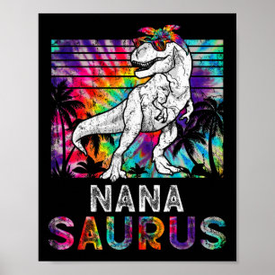 Affiche Nanasaurus Dinosaure Nana Saurus Famille Étiquette