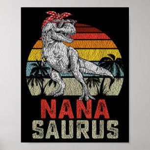 Affiche Nanasaurus T Rex Dinosaure Nana Saurus Famille Cor