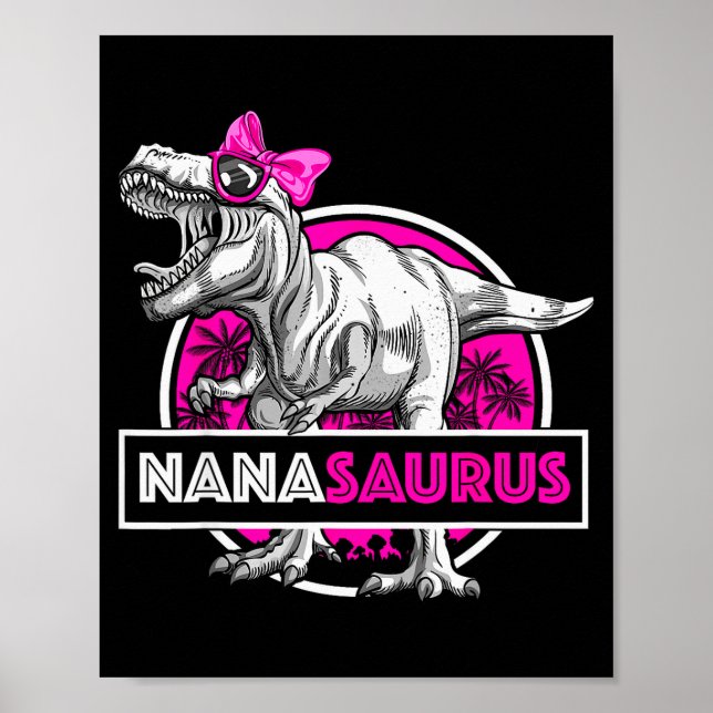 Affiche Nanasaurus T-rex Matching Funny Grandma Saurus Din (Devant)