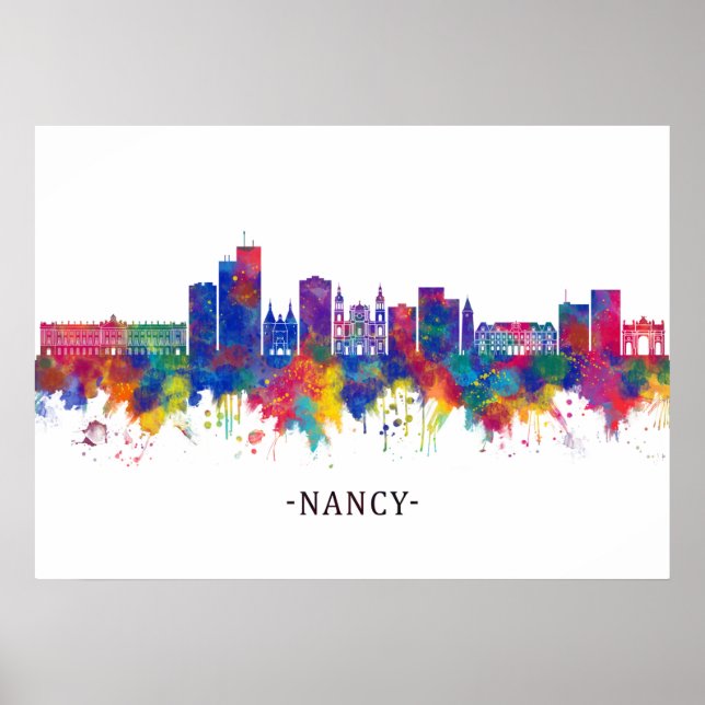 Affiche Nancy France Skyline (Devant)