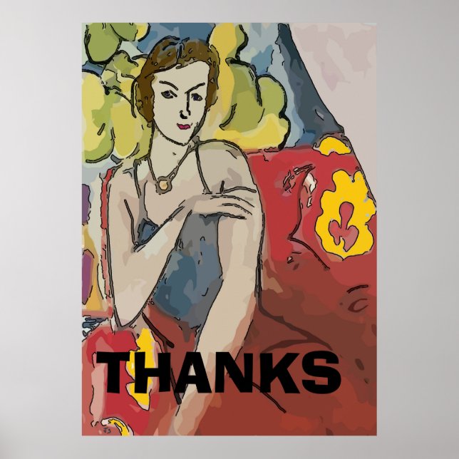 Affiche Nancy In Red Chair, ajouter le texte (Devant)